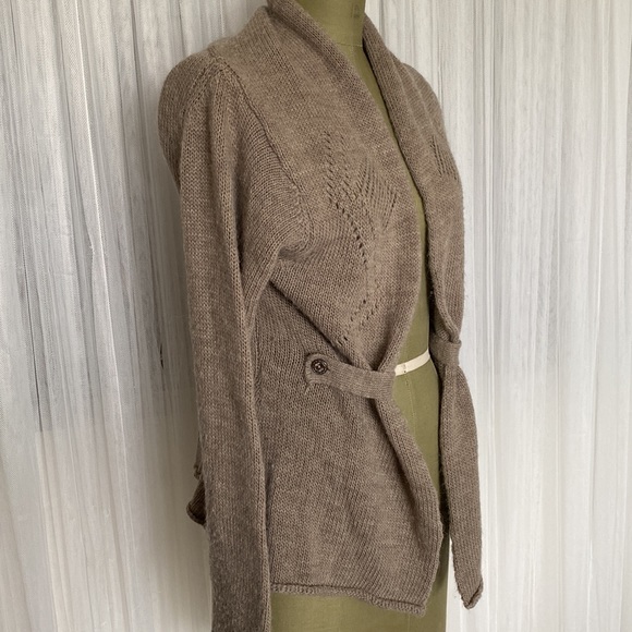 "Melanera" Wool Blend Sand Cardigan - Balletcore -  Size S - Picture 5 of 14
